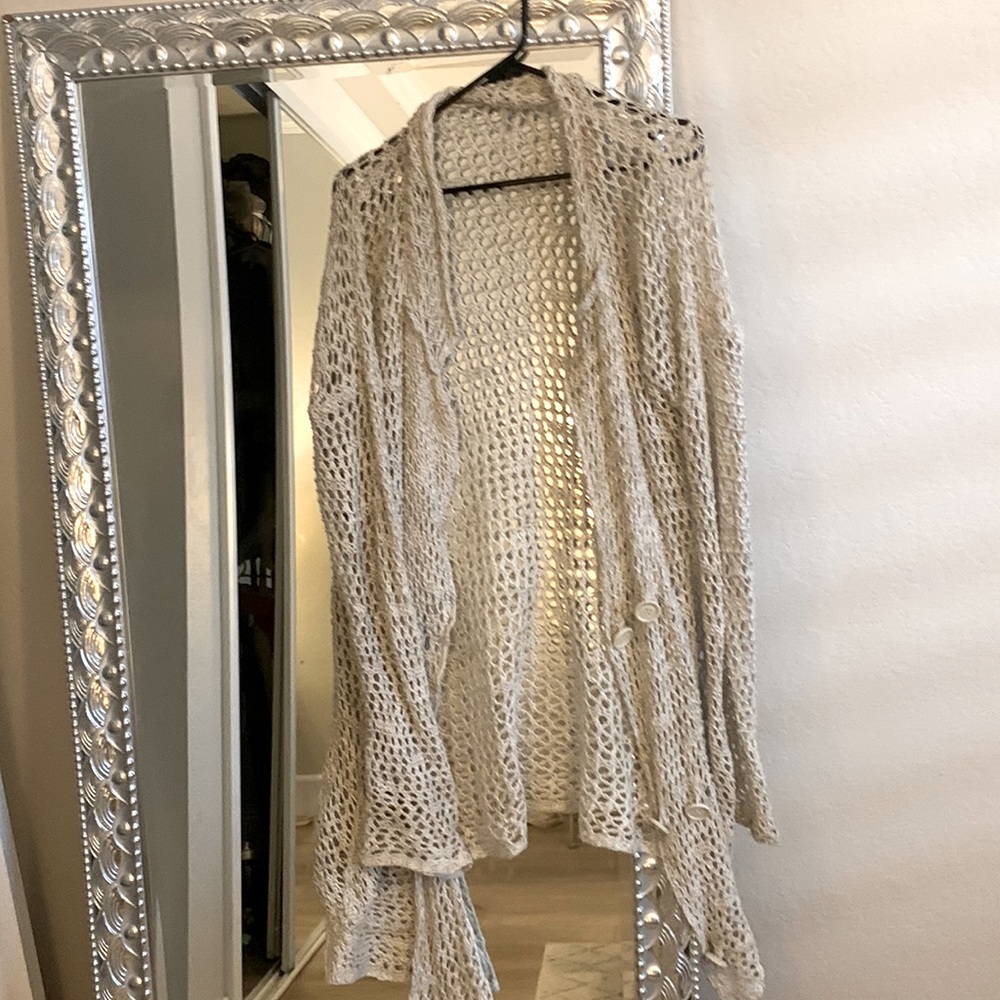 Tan knitted long free people sweater